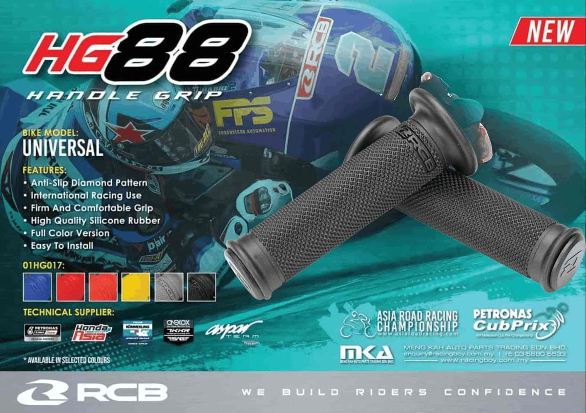 RCB HG88 black motorcycle handlebar grip set 01HG017B 01HG031B