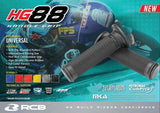 RCB HG88 black motorcycle handlebar grip set 01HG017B 01HG031B