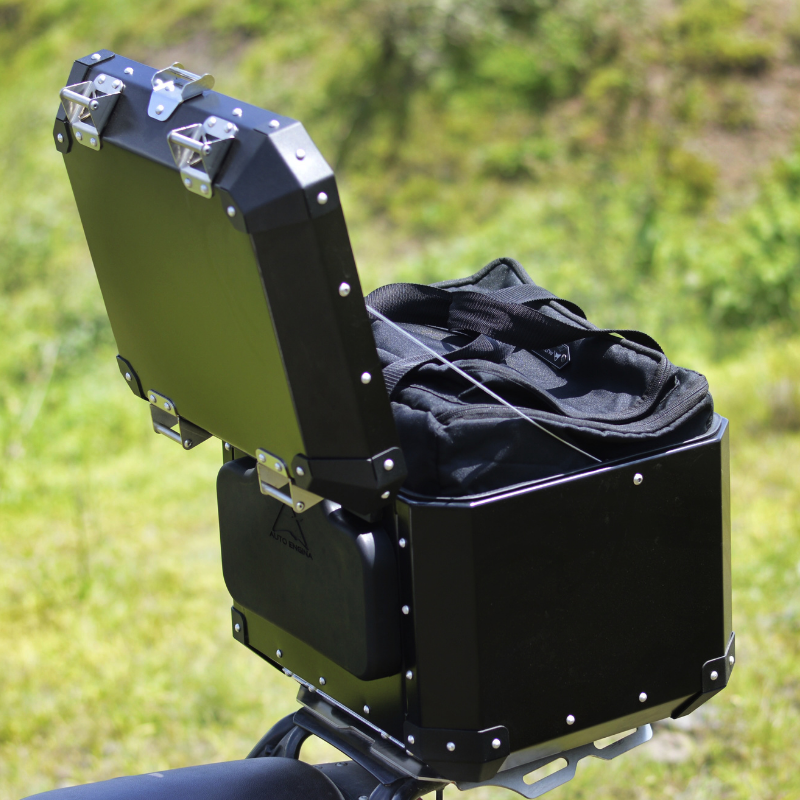 Auto Engina Backrest for Top Box | Black PU Foam Motorcycle Passenger Backrest
