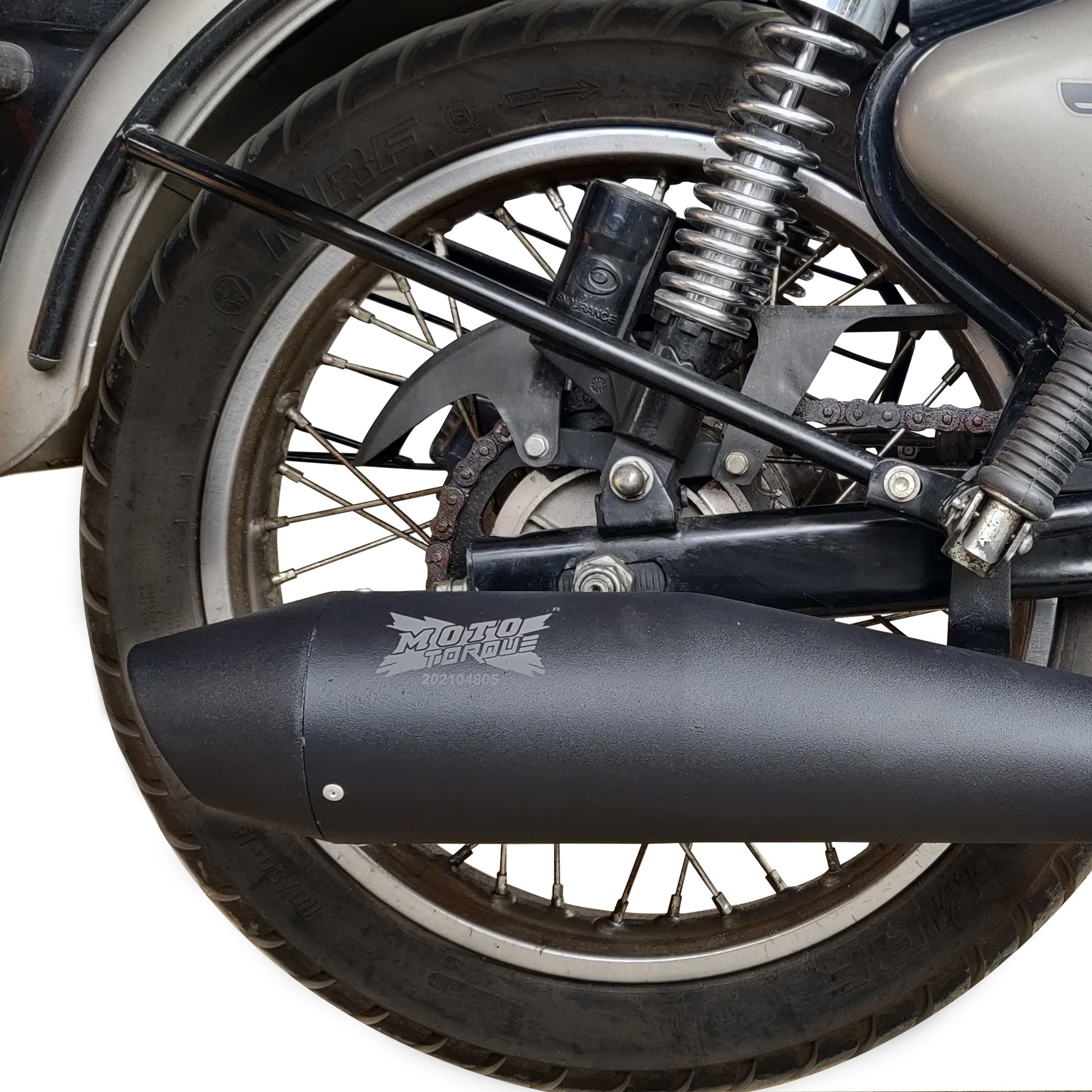 Moto Torque Dolphin Black Performance Exhaust for Royal Enfield