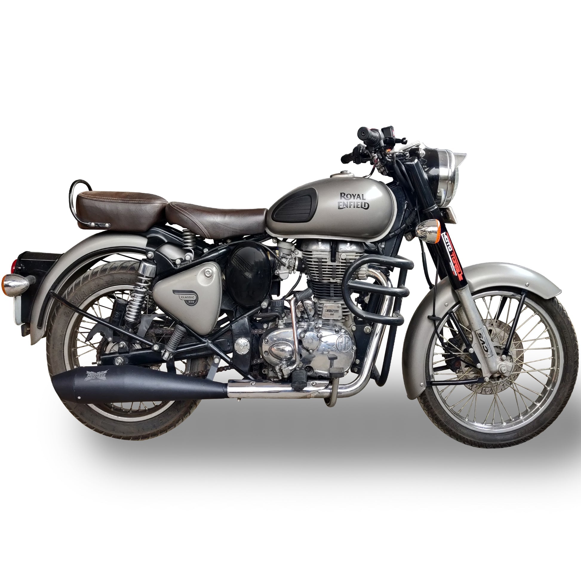 Moto Torque Dolphin Black Performance Exhaust for Royal Enfield