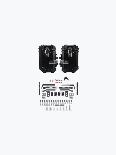 LEGUNDARY CUSTOM Fort Knox SB 36L Aluminium Top Box Black Silver Motorcycle Luggage