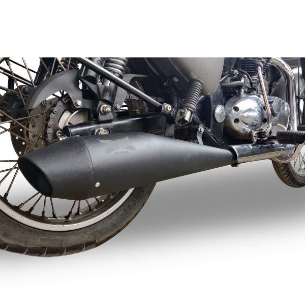 Moto Torque Dolphin Black Performance Exhaust for Royal Enfield