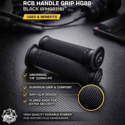 RCB HG88 black motorcycle handlebar grip set 01HG017B 01HG031B