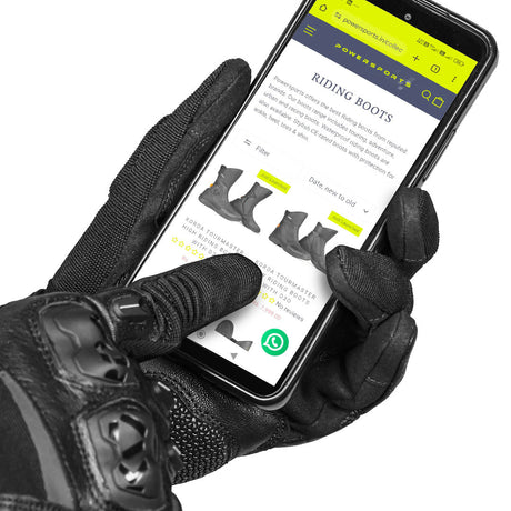KORDA Hybrid Motorcycle Riding Gloves with D3O Protection, Hard Knuckle Guards & TouchTip Technology