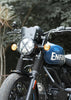 Legundary Custom Aegis metal visor for Royal Enfield Hunter 350 black mild steel headlight protection