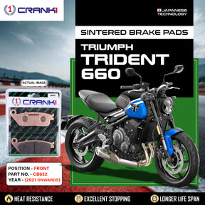 CRANK1 Sintered Front Brake Pads CB622 for Triumph Trident 660 2021 Onwards Motorcycle Brake Pads