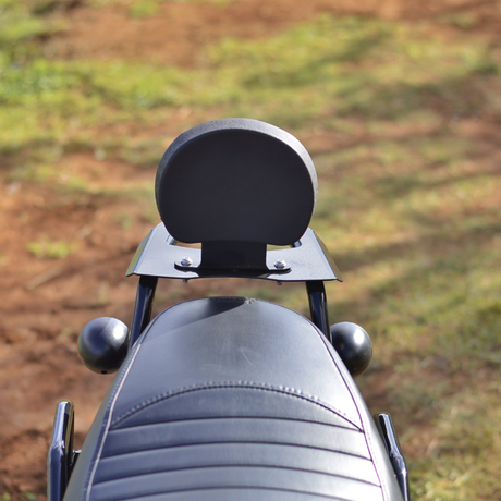 Auto Engina Top Rack with Backrest for Royal Enfield Hunter 350 19mm Mild Steel 12kg Gloss Black
