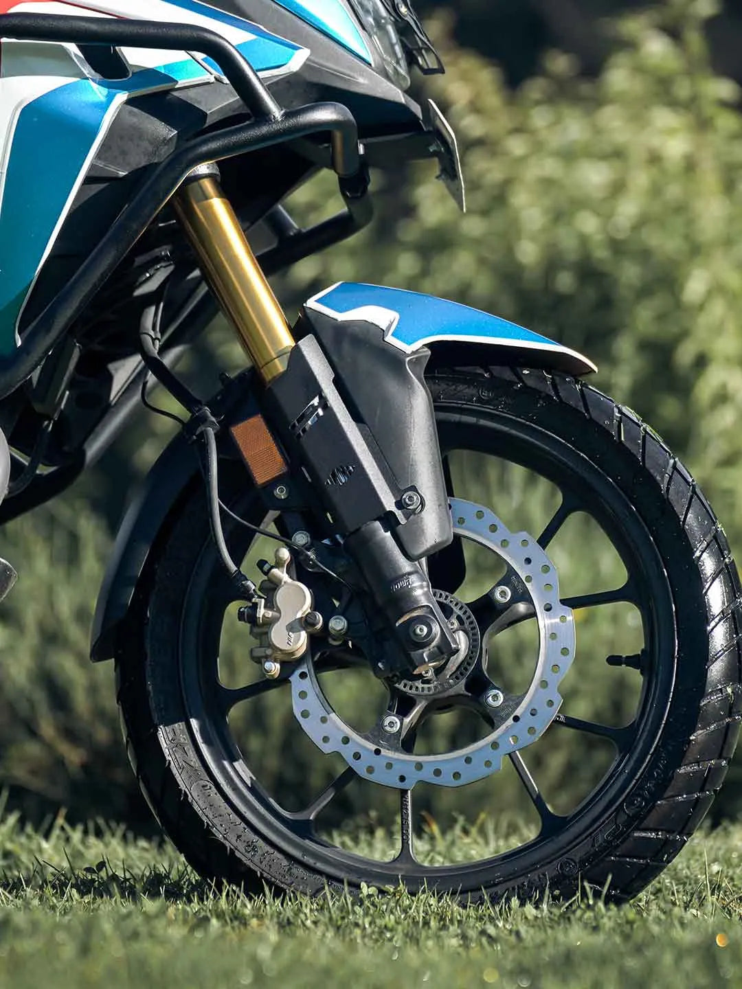 Legundary Custom CB200X NX200 stiletto USD fork protector mild steel black front suspension guard