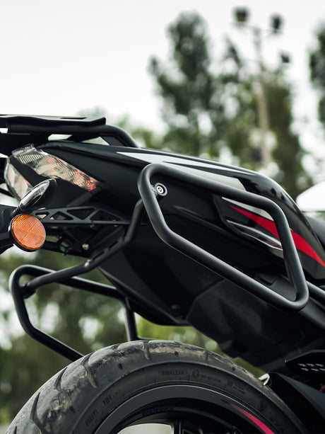 Legundary Custom Aviator Saddle Stay for Bajaj Pulsar NS400Z Black Mild Steel Luggage Carrier Support