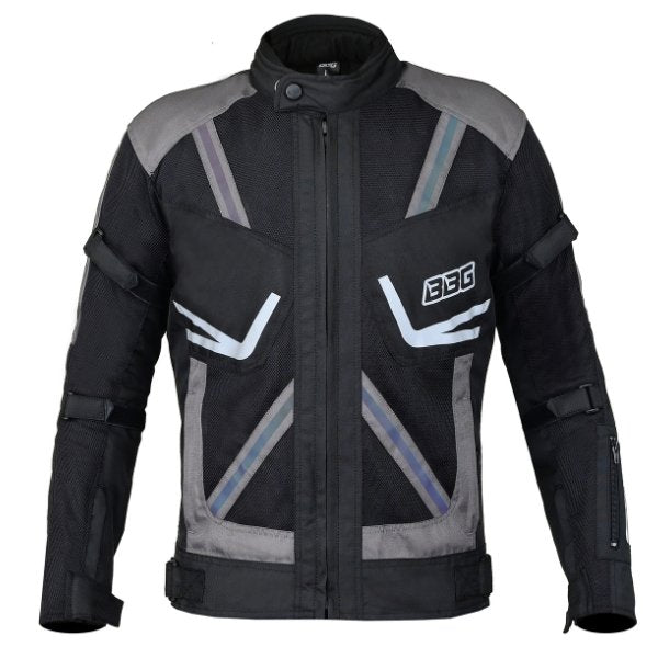 BBG Indy motorcycle riding jacket with CE Level 2 armour in Grey and Neon