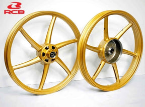 RCB SP522 golden alloy sport rim set for Yamaha Aerox 155 with bearings, 01S0460G