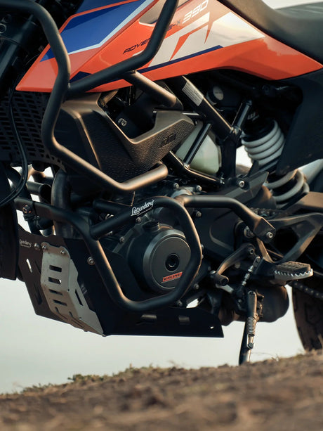 Legundary Custom Bellator lower crash guard KTM Adventure 390 black mild steel heavy duty engine protection