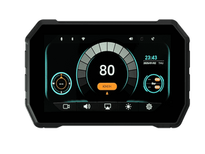 Sash Gears S5 Smart Riding Display with 5 inch touchscreen, wireless Apple CarPlay, Android Auto, dual 1080P cameras, GPS speed display and TPMS