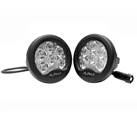Maddog Alpha Auxiliary LED Lights 9600 Lumens for Motorcycle with 300m Beam and IP67 Waterproof Design