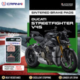 CRANK1 CB662 Sintered Rear Brake Pads for Ducati Streetfighter V4S motorcycle