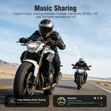 EDYELL V1 Motorcycle Bluetooth Helmet Headset with 24 Rider 2KM Intercom and Hi-Fi Helmet Speakers