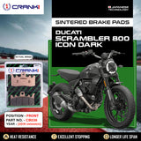 CRANK1 Sintered Brake Pads For Ducati Scrambler 800 Icon Dark (2019 Onwards) - Front - CB036 - 2 Sets