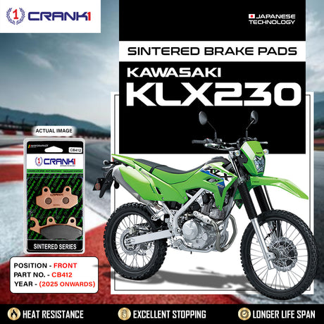 CRANK1 Sintered Front Brake Pads for Kawasaki KLX230 2025 Onwards CB412 High Performance