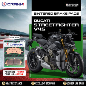 CRANK1 CB744 Sintered Front Brake Pads for Ducati Streetfighter V4S Motorcycle