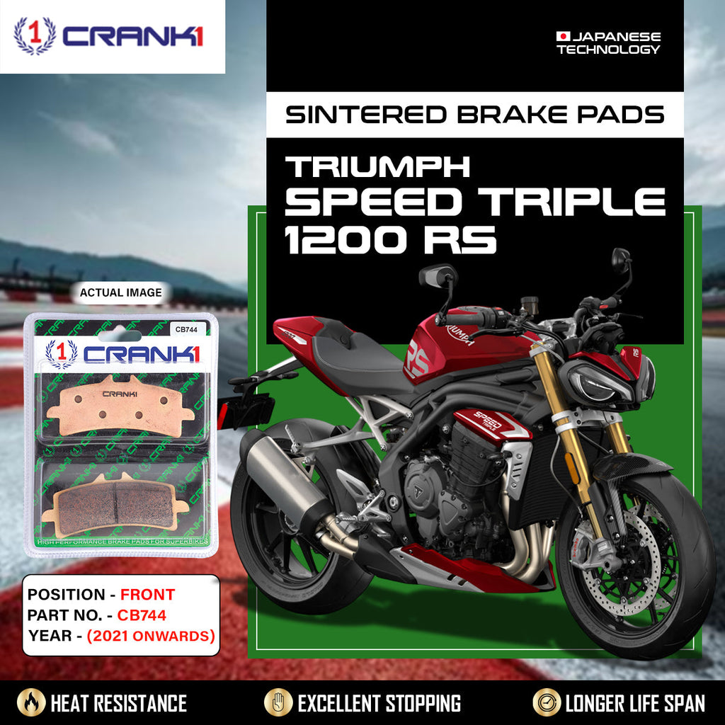 CRANK1 CB744 Front Sintered Brake Pads for Triumph Speed Triple 1200 RS 2021 Onwards premium motorcycle brake pads