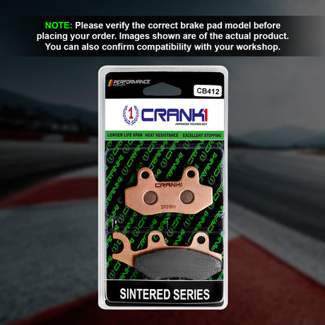 CRANK1 Sintered Front Brake Pads for Kawasaki KLX230 2025 Onwards CB412 High Performance