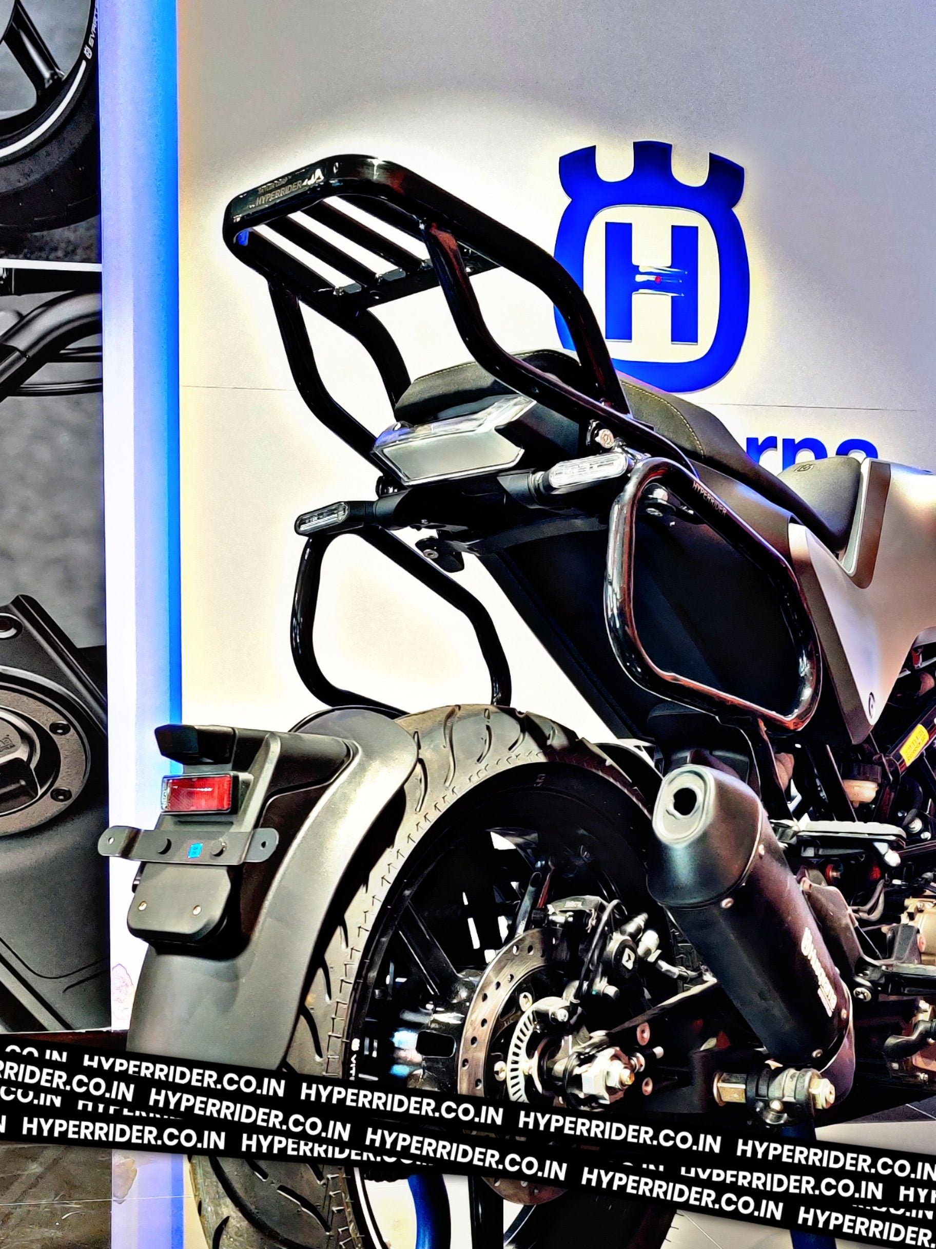 Hyperrider Top Rack Type 1 for Husqvarna Svartpilen and Vitpilen motorcycle luggage carrier