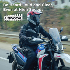 BluArmor C40 Bluetooth helmet intercom with RIDEGRID 2.0 Pro Plus eRIDEGRID 1.2km communication range crash detection and 16 hour battery