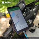 BOBO BM2 aluminium motorcycle phone holder with USB charger bike mobile mount handlebar smartphone holder