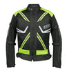 BBG Indy motorcycle riding jacket with CE Level 2 armour in Grey and Neon