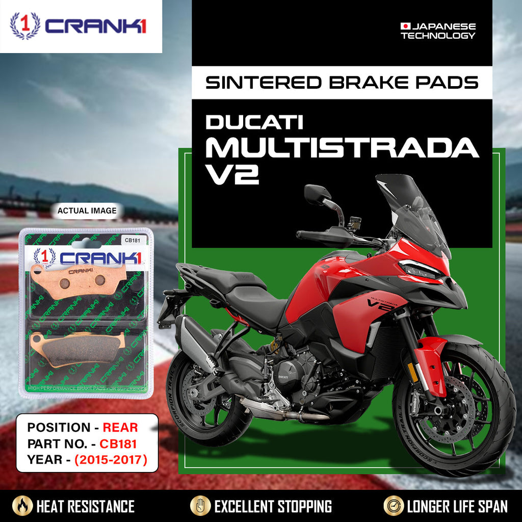 CRANK1 CB181 sintered rear brake pads for Ducati Multistrada V2 2015-2017 high performance motorcycle brake pads