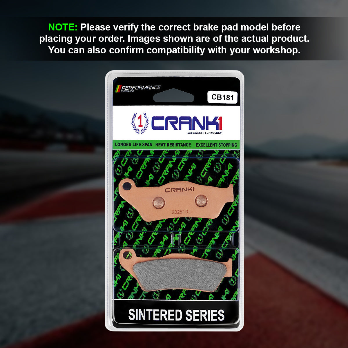 CRANK1 CB181 sintered rear brake pads for Ducati Multistrada V2 2015-2017 high performance motorcycle brake pads