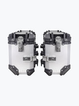 Legundary Custom Fort Knox Series 36L aluminium saddlebags black and silver hard case motorcycle luggage