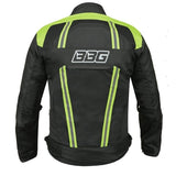 BBG Indy motorcycle riding jacket with CE Level 2 armour in Grey and Neon
