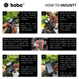 BOBO BM2 aluminium motorcycle phone holder with USB charger bike mobile mount handlebar smartphone holder