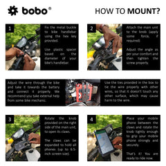 BOBO BM2 aluminium motorcycle phone holder with USB charger bike mobile mount handlebar smartphone holder