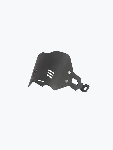 Legundary Custom Aegis metal visor for Royal Enfield Hunter 350 black mild steel headlight protection