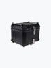 Legundary Custom Fort Knox Series 45L aluminium top case with backrest pad black and silver motorcycle luggage box