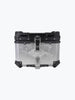 Legundary Custom Fort Knox Series 45L aluminium top case with backrest pad black and silver motorcycle luggage box