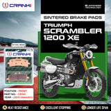 CRANK1 CB744 Front Sintered Brake Pads for Triumph Scrambler 1200 XE 2019 Onwards premium motorcycle brake pads