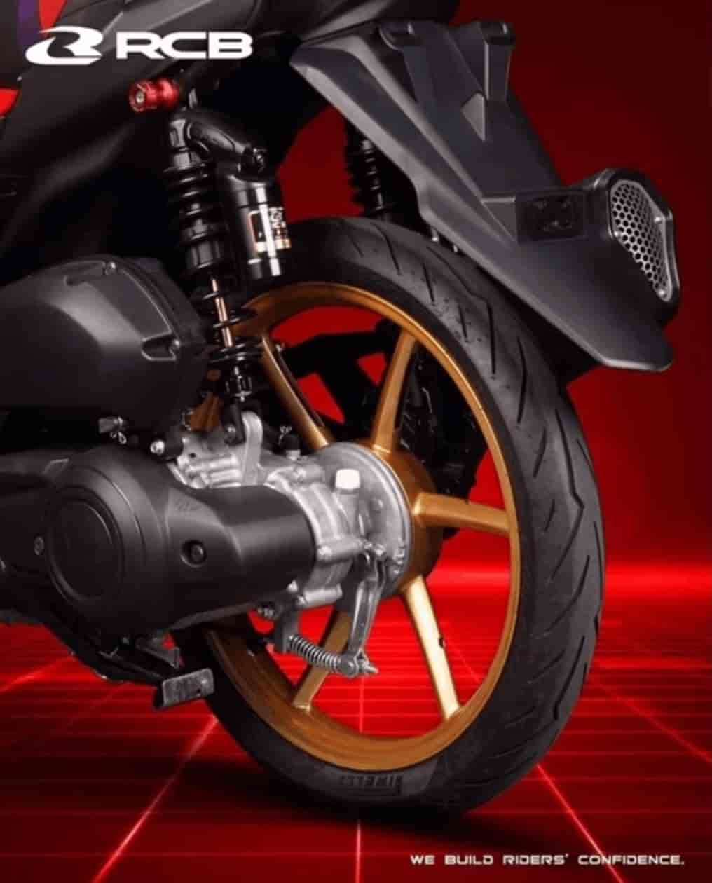 RCB SP522 golden alloy sport rim set for Yamaha Aerox 155 with bearings, 01S0460G