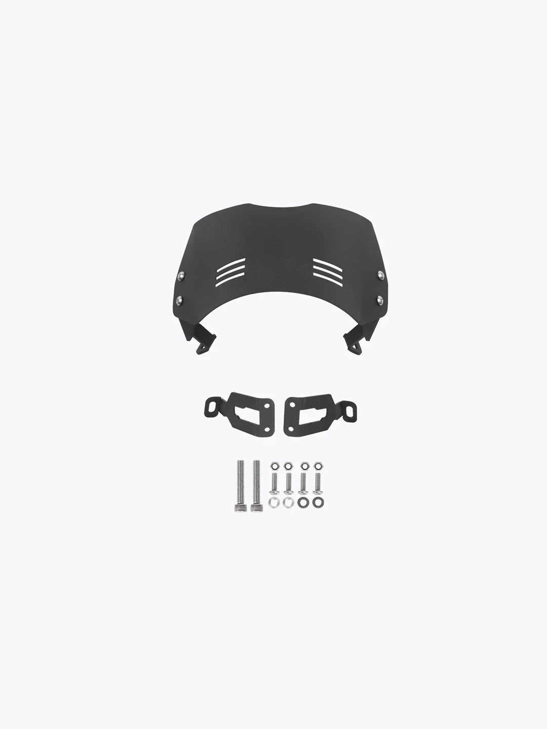 Legundary Custom Aegis metal visor for Royal Enfield Hunter 350 black mild steel headlight protection