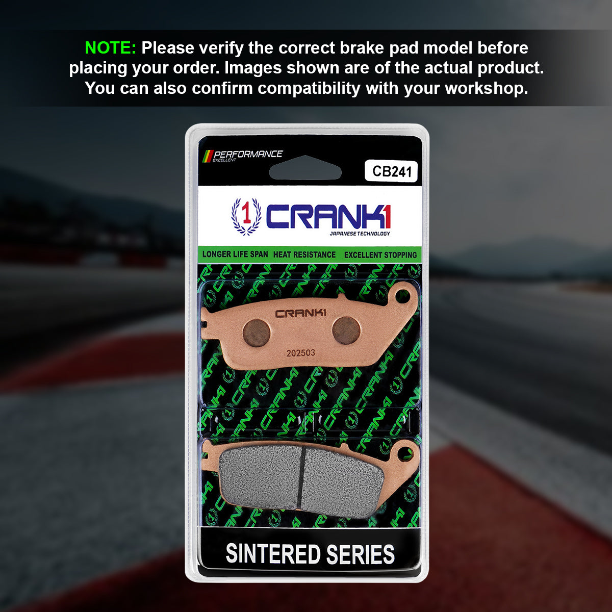 CRANK1 CB241 Sintered Front Brake Pads for Kawasaki Versys 650 2022 Onwards Motorcycle Brake Pads