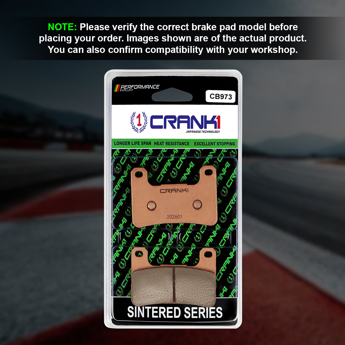 CRANK1 CB973 sintered front brake pads for Kawasaki Ninja ZX-4R 2024 high performance motorcycle brake pads