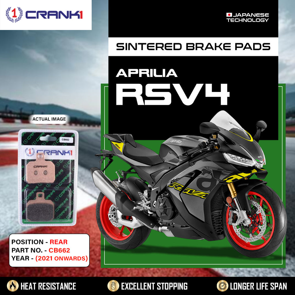 CRANK1 CB662 rear sintered brake pads for Aprilia RSV4 2021 onwards high performance motorcycle brake pads LEGUNDARY Custom