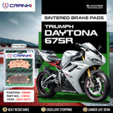 CRANK1 CB744 Front Sintered Brake Pads for Triumph Daytona 675R 2011-2017 premium motorcycle brake pads