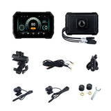 Sash Gears S5 Smart Riding Display with 5 inch touchscreen, wireless Apple CarPlay, Android Auto, dual 1080P cameras, GPS speed display and TPMS