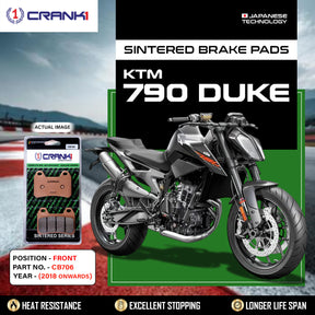 CRANK1 CB706 Sintered Front Brake Pads for KTM 790 Duke (2018 Onwards) Motorcycle Disc Brake Pads