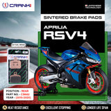CRANK1 CB662 rear sintered brake pads for Aprilia RSV4 2015-2020 high performance motorcycle brake pads 