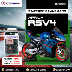 CRANK1 CB662 rear sintered brake pads for Aprilia RSV4 2015-2020 high performance motorcycle brake pads 